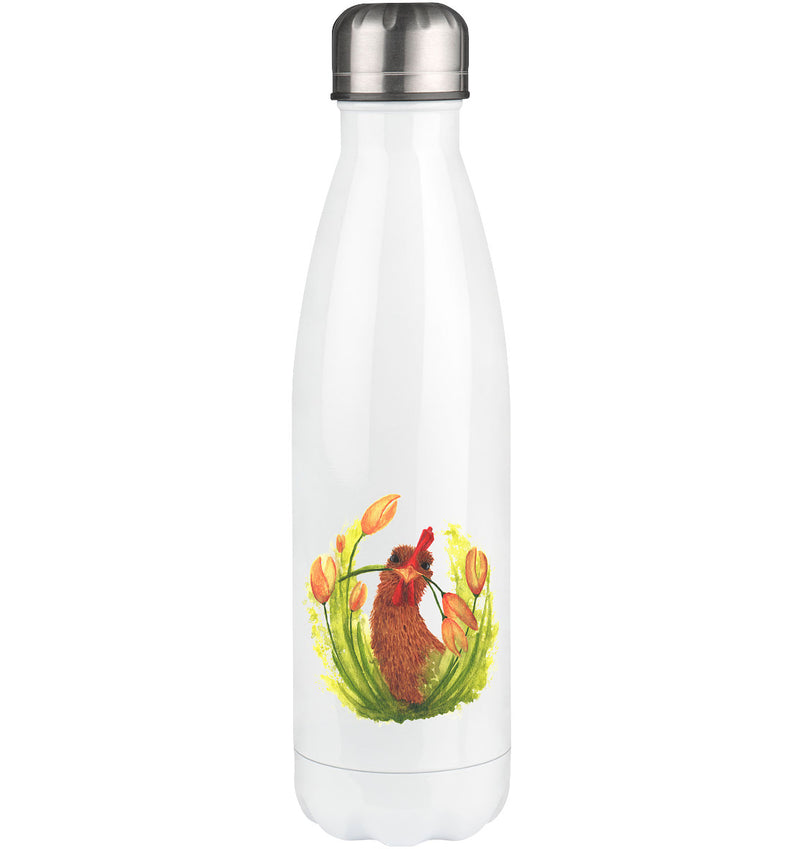 Thermoflasche 500ml – Hühner Blumenliebe